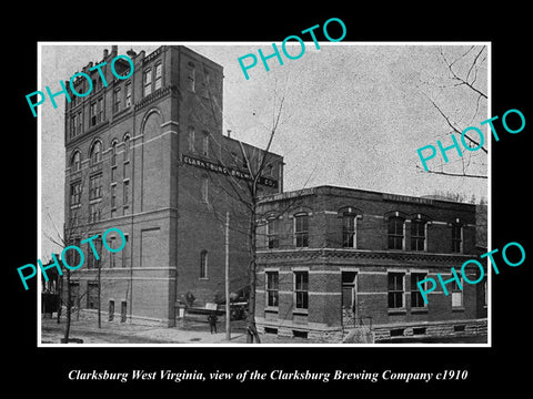 OLD LARGE HISTORIC PHOTO OF CLARKSBURG WEST VIRGINIA, THE BREWING Co PLANT c1910