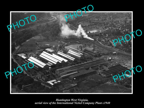 OLD HISTORIC PHOTO OF HUNTINGTON WEST VIRGINIA, AERIAL OF NICKLE Co PLANT c1940