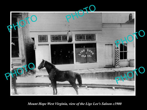 OLD LARGE HISTORIC PHOTO OF MOUNT HOPE WEST VIRGINIA, THE LIGE LEE SALOON c1900