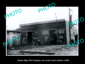 OLD LARGE HISTORIC PHOTO OF MOUNT HOPE WEST VIRGINIA, THE SCOTTS SALOON c1900