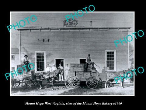 OLD LARGE HISTORIC PHOTO OF MOUNT HOPE WEST VIRGINIA, THE M/H BAKERY STORE c1900