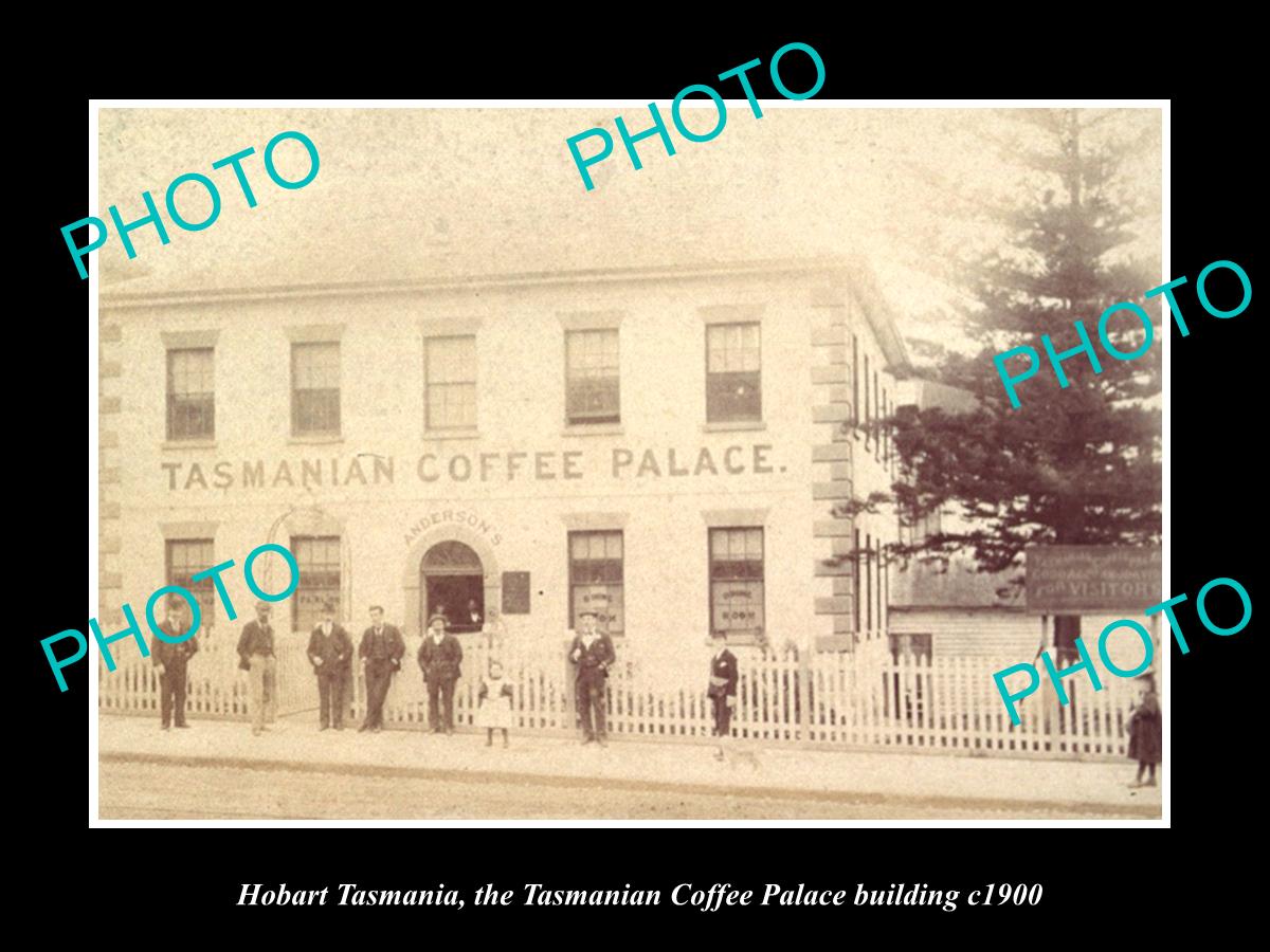 OLD LARGE HISTORIC PHOTO OF HOBART TASMANIA, THE COFFEE PALACE BUILDING c1900