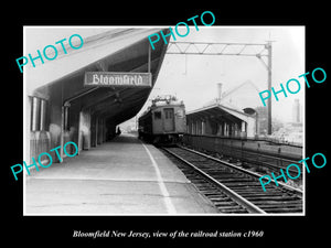 OLD LARGE HISTORIC PHOTO OF BLOOMFIELD NEW JERSEY RAILROAD DEPOT STATION c1960