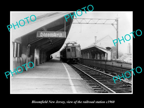 OLD LARGE HISTORIC PHOTO OF BLOOMFIELD NEW JERSEY RAILROAD DEPOT STATION c1960