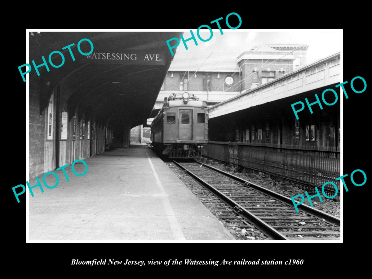 OLD LARGE HISTORIC PHOTO OF BLOOMFIELD NEW JERSEY THE W/A RAILROAD STATION c1960