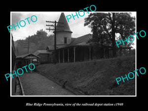 OLD LARGE HISTORIC PHOTO OF BLUE RIDGE PENNSYLVANIA RAILROAD STATION c1940 1