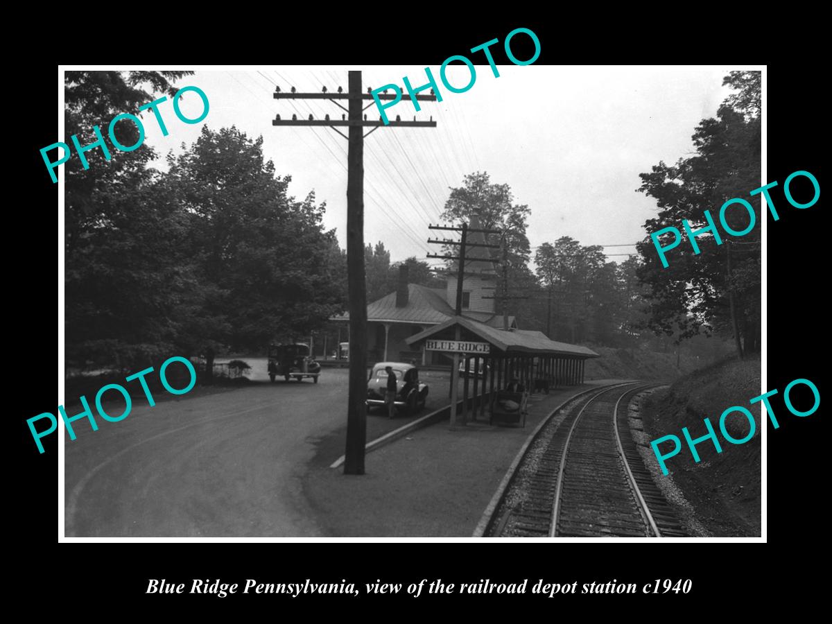 OLD LARGE HISTORIC PHOTO OF BLUE RIDGE PENNSYLVANIA RAILROAD STATION c1940 2