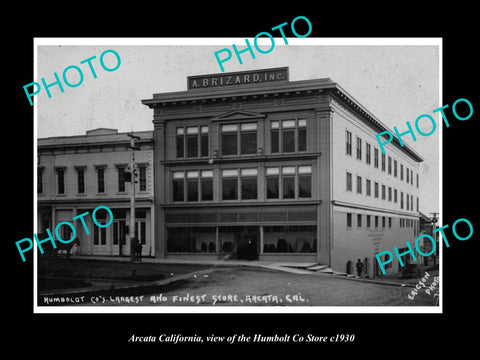 OLD LARGE HISTORIC PHOTO OF ARCATA CALIFORNIA, VIEW OF THE HUMBOLT Co STORE 1930