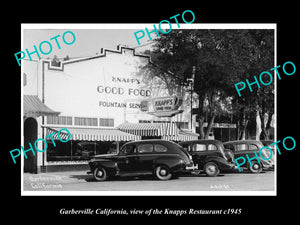 OLD LARGE HISTORIC PHOTO OF GARBERVILLE CALIFORNIA, THE KNAPPS RESTAURANT c1945