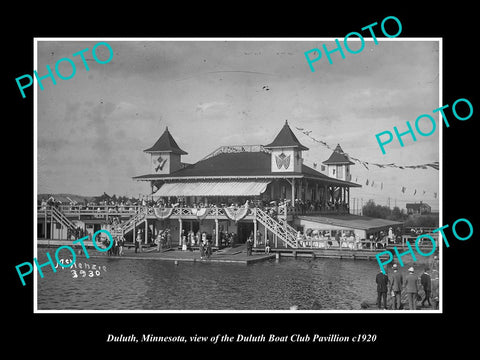 OLD LARGE HISTORIC PHOTO OF DULUTH MINNESOTA, THE BOAT CLUB PAVILLION c1920