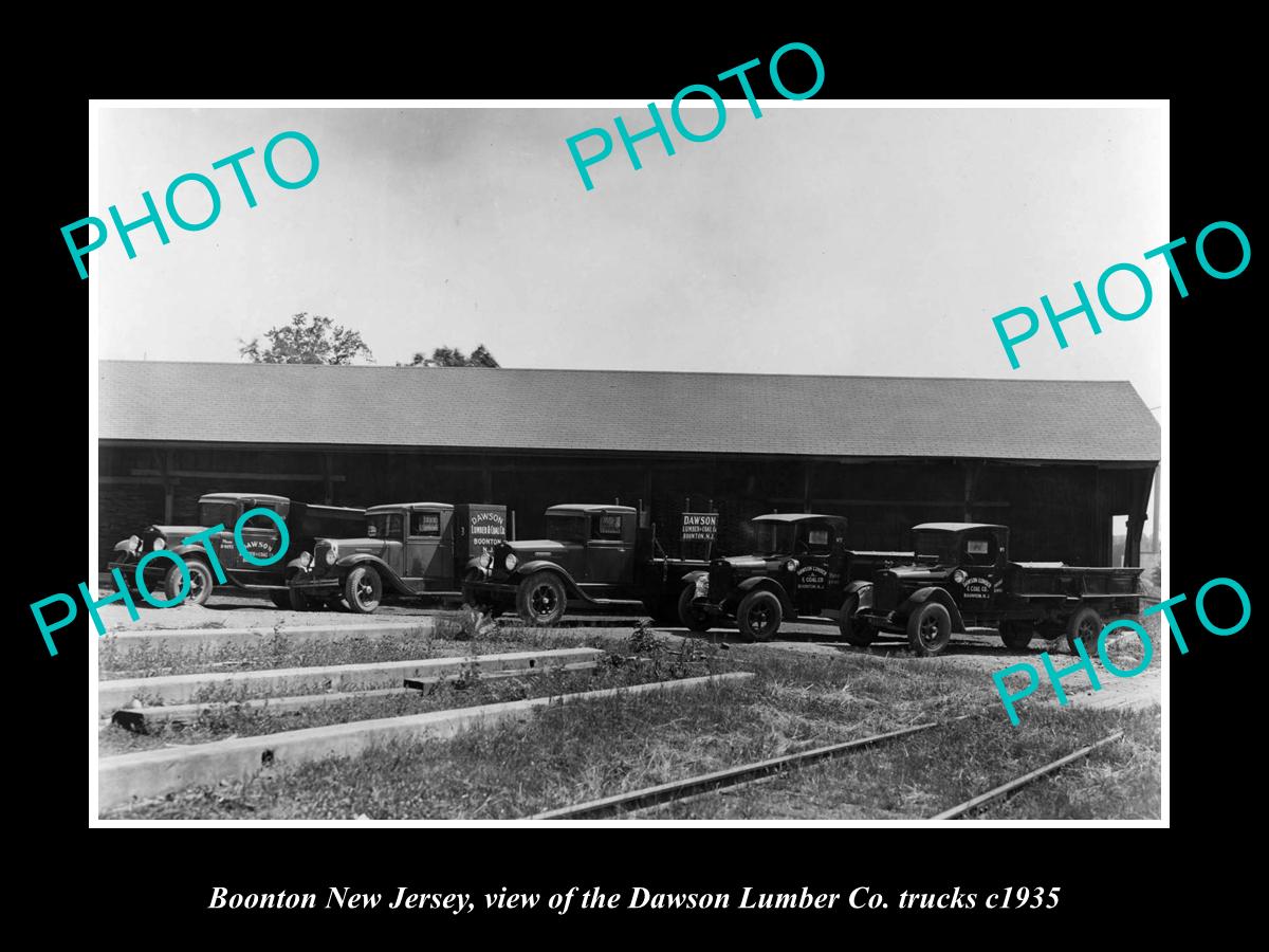 OLD LARGE HISTORIC PHOTO OF BOONTON NEW JERSEY, THE DAWSON LUMBER Co c1935