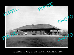 OLD LARGE HISTORIC PHOTO OF MORRIS PLAINS NEW JERSEY, THE RAILROAD STATION 1930