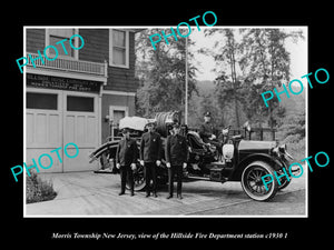 OLD HISTORIC PHOTO OF MORRIS TOWNSHIP NEW JERSEY, HILLSIDE FIRE STATION c1930 2