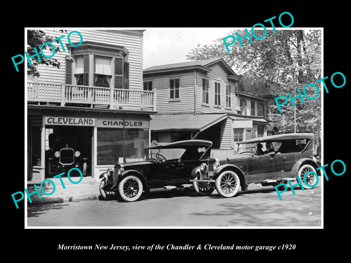 OLD HISTORIC PHOTO OF MORRISTOWN NEW JERSEY, CHANDLER & CLEVELAND MOTOR Co c1920