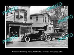 OLD HISTORIC PHOTO OF MORRISTOWN NEW JERSEY, CHANDLER & CLEVELAND MOTOR Co c1920