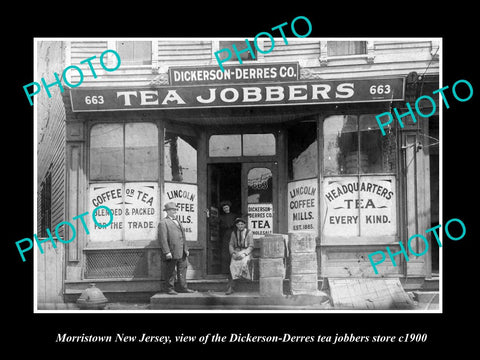 OLD LARGE HISTORIC PHOTO OF MORRISTOWN NEW JERSEY, THE DD TEA JOBBERS STORE 1900