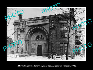 OLD LARGE HISTORIC PHOTO OF MORRISTOWN NEW JERSEY, THE MORRISTOWN ARMORY c1920