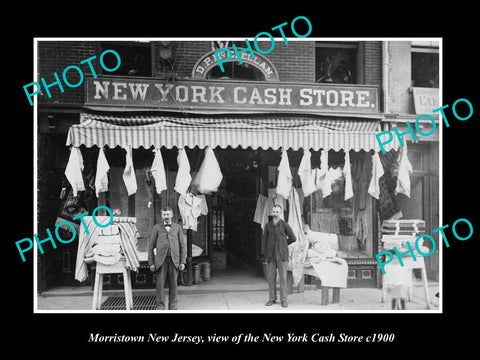 OLD LARGE HISTORIC PHOTO OF MORRISTOWN NEW JERSEY, THE NEW YORK CASH STORE c1900