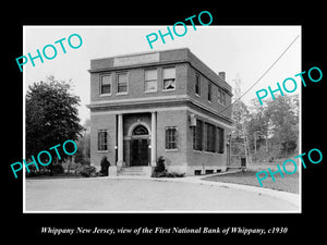 OLD LARGE HISTORIC PHOTO OF WHIPPANY NEW JERSEY, THE FIRST NATIONAL BANK c1930