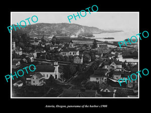 OLD LARGE HISTORIC PHOTO OF ASTORIA OREGON, PANORAMA OF THE HARBOR c1900