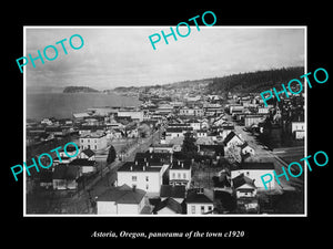 OLD LARGE HISTORIC PHOTO OF ASTORIA OREGON, PANORAMA OF THE TOWN c1920