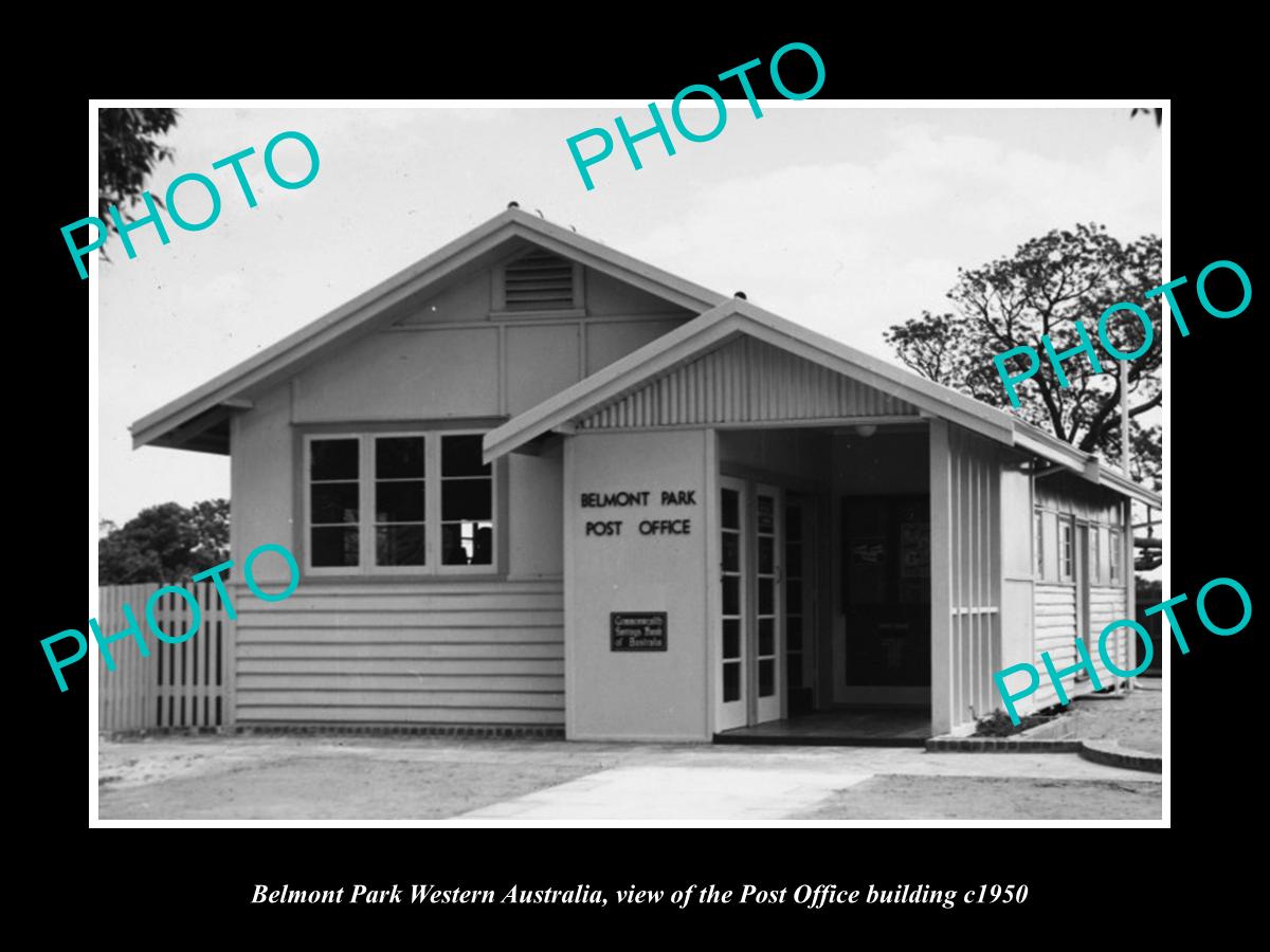 OLD LARGE HISTORIC PHOTO OF BELMONT PARK WESTERN AUSTRALIA, THE POST OFFICE 1950