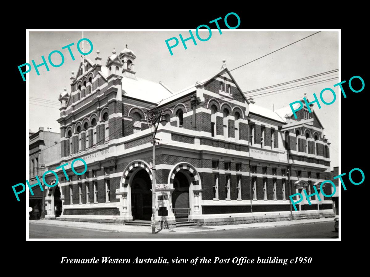 OLD LARGE HISTORIC PHOTO OF FREMANTLE WESTERN AUSTRALIA, THE POST OFFICE c1950