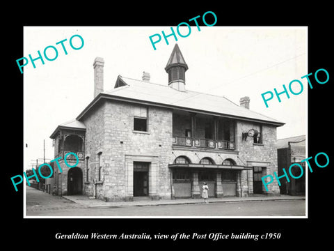 OLD LARGE HISTORIC PHOTO OF GERALDTON WESTERN AUSTRALIA, THE POST OFFICE c1950