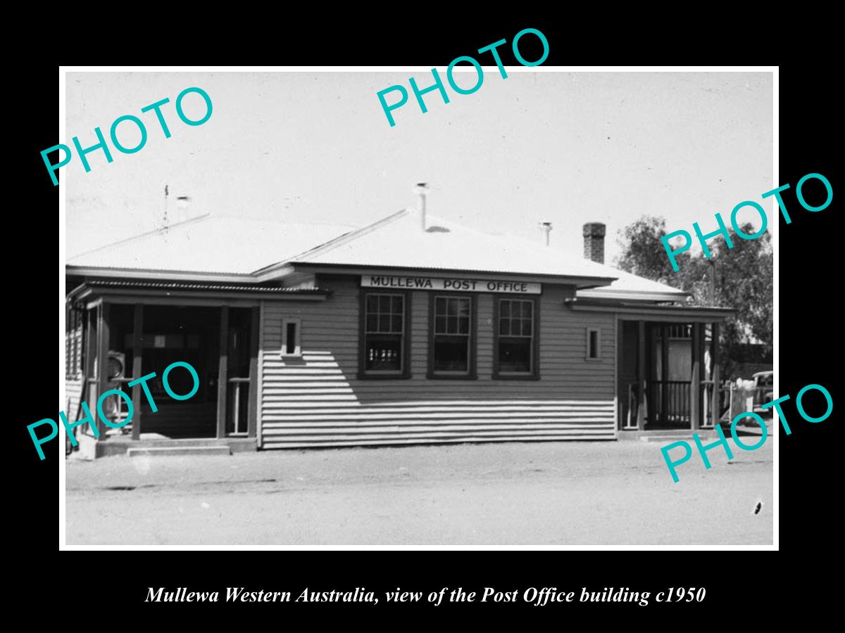 OLD LARGE HISTORIC PHOTO OF MULLEWA WESTERN AUSTRALIA, THE POST OFFICE c1950