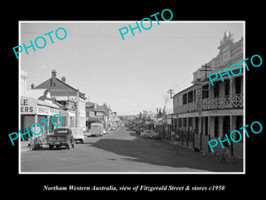 OLD LARGE HISTORIC PHOTO OF NORTHAM WESTERN AUSTRALIA MAIN St & STORES c1950