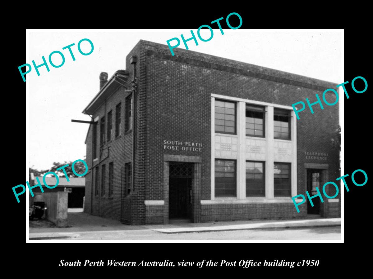 OLD LARGE HISTORIC PHOTO OF SOUTH PERTH WESTERN AUSTRALIA, THE POST OFFICE c1950