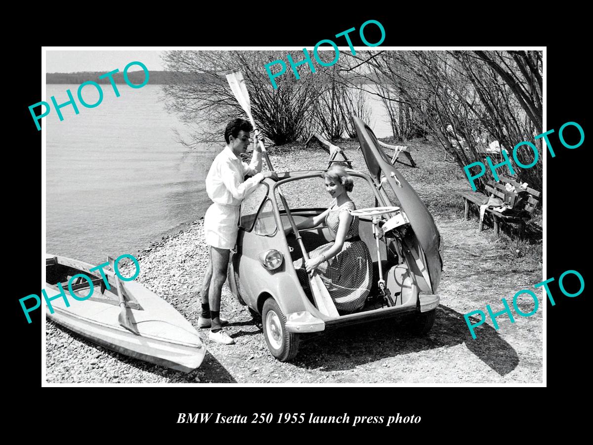 OLD LARGE HISTORIC PHOTO OF 1955 BMW ISETTA MICRO CAR LAUNCH PRESS PHOTO 3