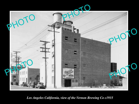 OLD LARGE HISTORIC PHOTO OF LOS ANGELES CALIFORNIA, THE VERNON BREWING Co c1935