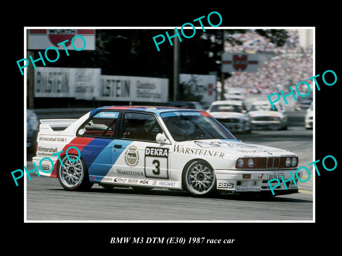 OLD LARGE HISTORIC PHOTO OF 1987 BMW M3 DTM E30 RACE CAR, TOURING CAR 1