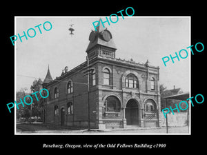 OLD LARGE HISTORIC PHOTO OF ROSEBURG OREGON, VIEW OF THE IOOF BUILDING c1900