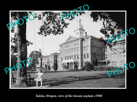 OLD LARGE HISTORIC PHOTO OF SALEM OREGON, VIEW OF THE INSANE ASYLUM c1900