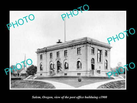 OLD LARGE HISTORIC PHOTO OF SALEM OREGON, VIEW OF THE POST OFFICE c1900