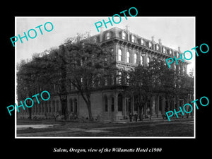 OLD LARGE HISTORIC PHOTO OF SALEM OREGON, VIEW OF THE WILLAMETTE HOTEL c1900