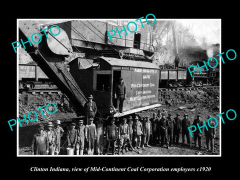 OLD LARGE HISTORIC PHOTO OF CLINTON INDIANA, THE M/C COAL CO WORKERS c1920 2