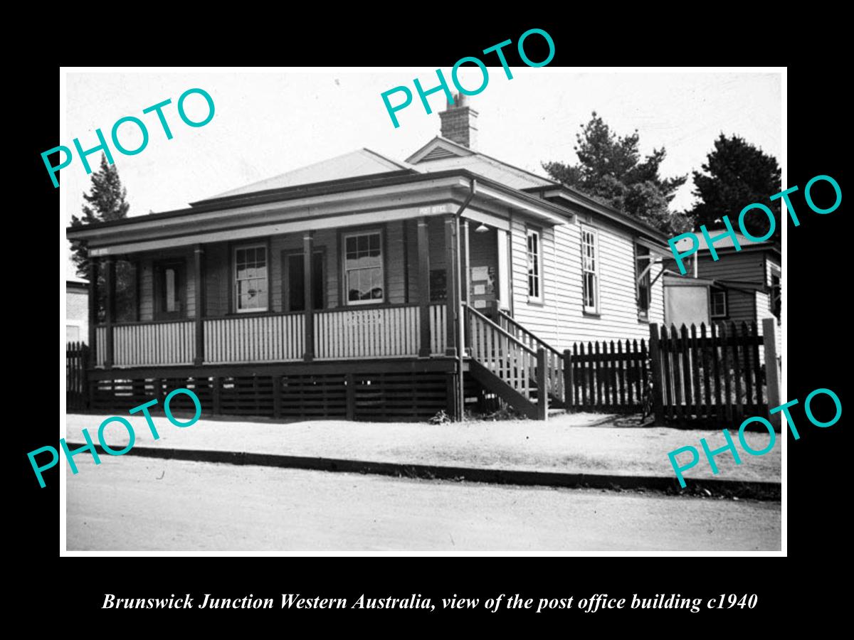 OLD LARGE HISTORIC PHOTO BRUNSWICK JUNCTION WESTERN AUSTRALIA POST OFFICE c1940