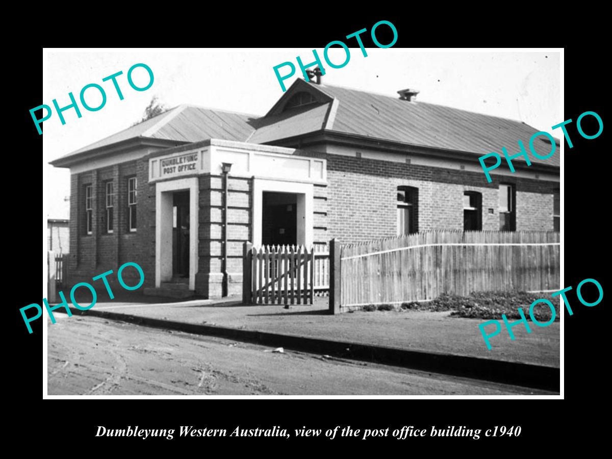 OLD LARGE HISTORIC PHOTO OF DUNBLEYUNG WESTERN AUSTRALIA, THE POST OFFICE c1940