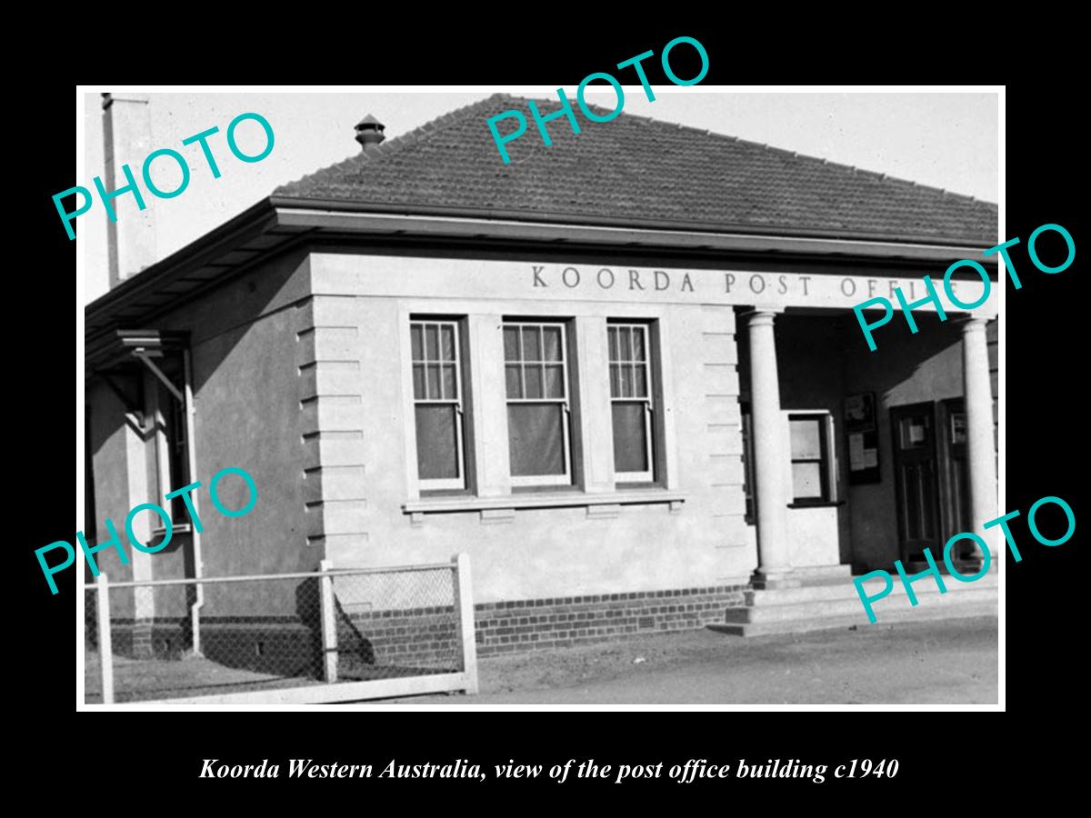 OLD LARGE HISTORIC PHOTO OF KOORDA WESTERN AUSTRALIA, THE POST OFFICE c1940