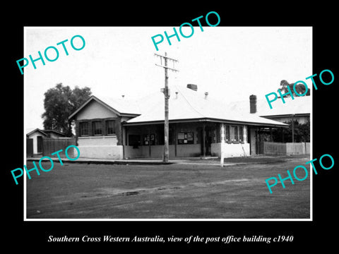 OLD LARGE HISTORIC PHOTO OF SOUTHERN CROSS WESTERN AUSTRALIA POST OFFICE c1940