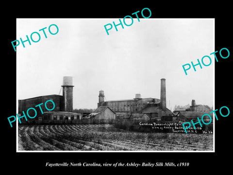 OLD LARGE HISTORIC PHOTO OF FAYETTEVILLE NORTH CAROLINA, THE A/B SILK MILLS 1910