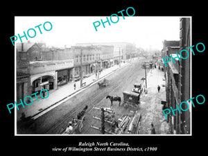 OLD LARGE HISTORIC PHOTO OF RALEIGH NORTH CAROLINA, VIEW OF WILMINGTON St c1900