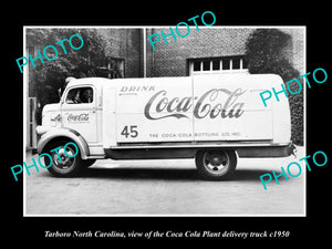 OLD LARGE HISTORIC PHOTO OF TARBORO NORTH CAROLINA, THE COCA COLA TRUCK c1950