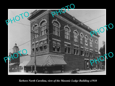 OLD LARGE HISTORIC PHOTO OF TARBORO NORTH CAROLINA, THE MASONIC LODGE c1910