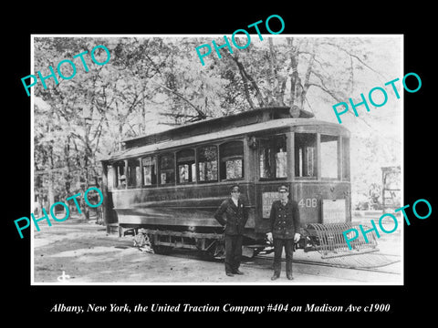 OLD LARGE HISTORIC PHOTO OF ALBANY NEW YORK, THE UNITED RAILROAD TROLLEY c1900