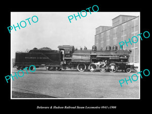 OLD LARGE HISTORIC PHOTO OF THE DELAWARE & HUDSON RAILROAD LOCOMOTIVE 943 c1900