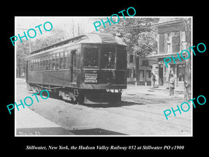 OLD LARGE HISTORIC PHOTO OF STILLWATER NEW YORK, THE HUDSON VALLEY RAILWAY c1900